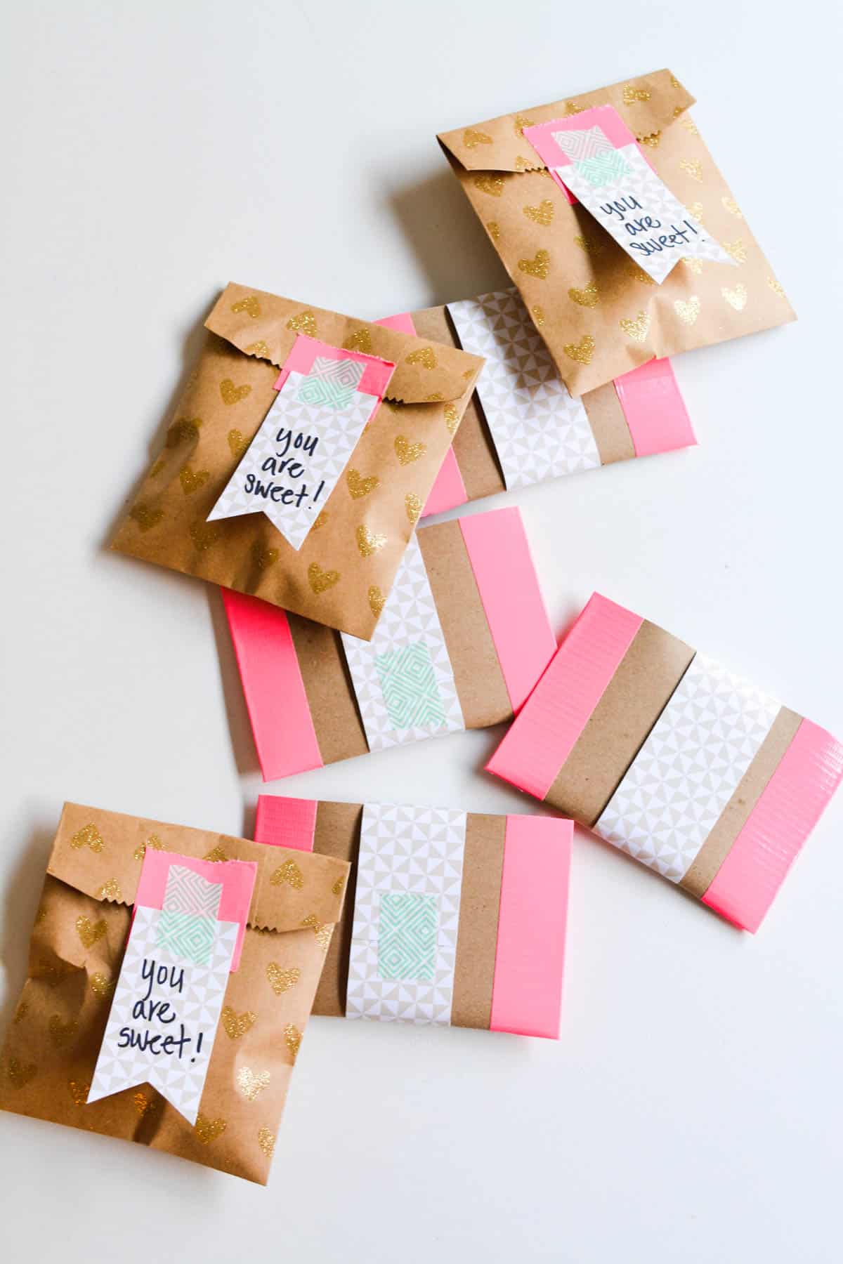 48pcs Small Gifts Bags 8 Colors Kraft Paper Party Favor Bags Bulk with |  eBay