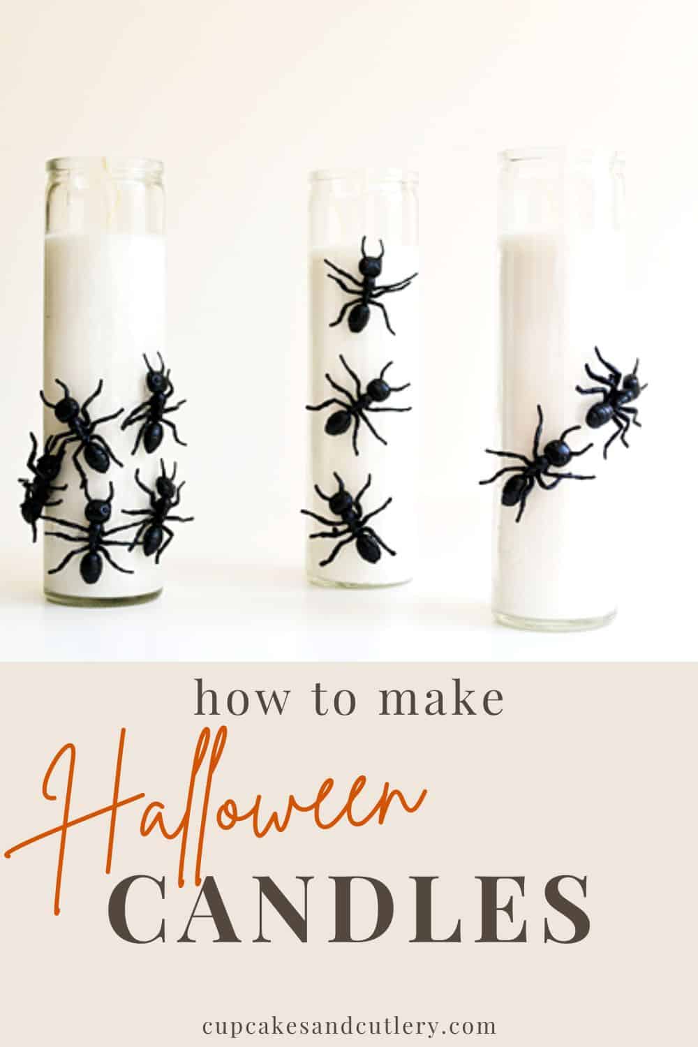 Easy Homemade Halloween Candles Cupcakes And Cutlery   How To Make Halloween Candles Pin 