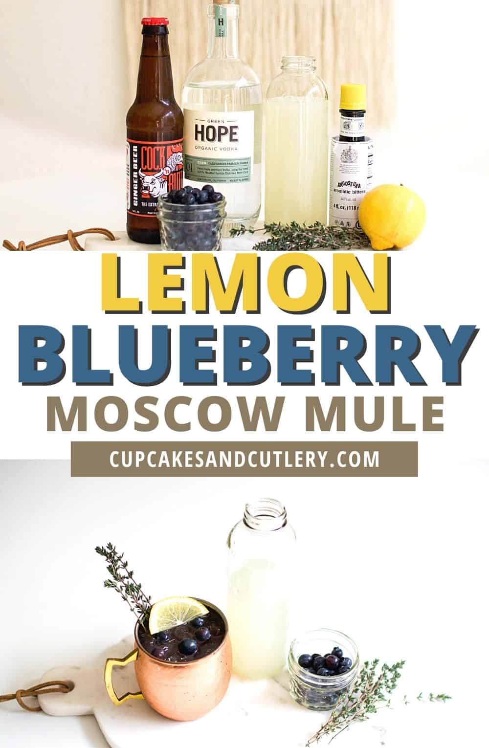 Lemon Blueberry Moscow Mule Recipe - Cupcakes and Cutlery