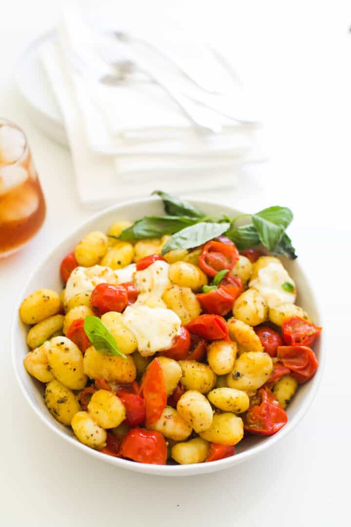 Easy Caprese Gnocchi Bake Recipe {On a Sheet Pan} - Cupcakes and Cutlery