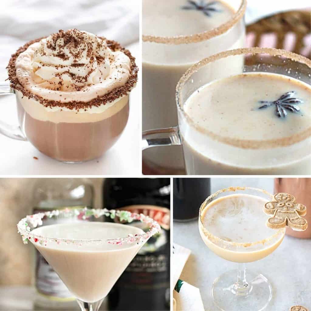 4 images of cocktails for Christmas that use Baileys.