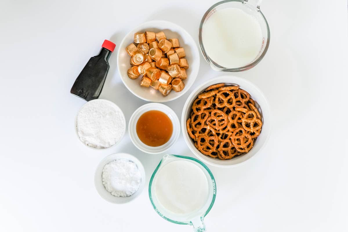 Ingredients for making mini trifles in individual bowls. 